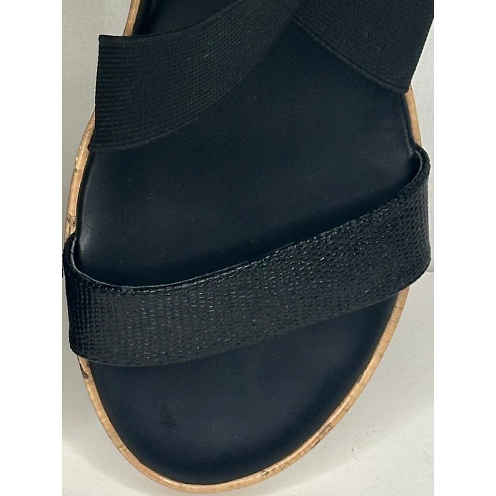 Nine West Womens Black Elastic Cross Strap Platform Sandals Boho Chic Size 8M - Picture 11 of 12